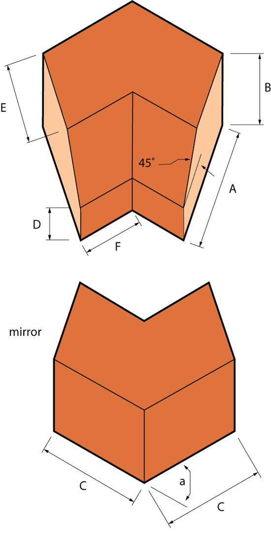 Special Shaped Bricks - AN.11 SINGLE CANT INTERNAL ANGLE