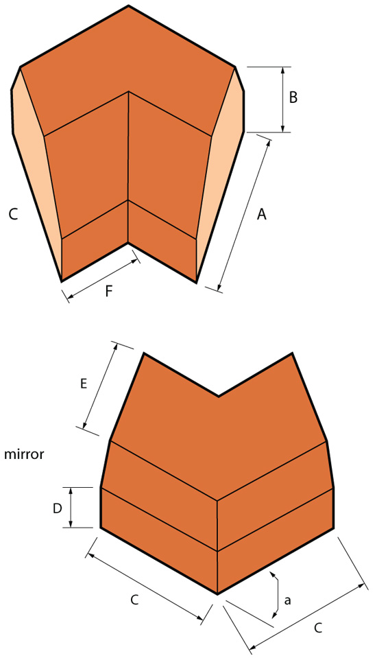 Special Shaped Bricks - 18 DOUBLE CANT ANGLE