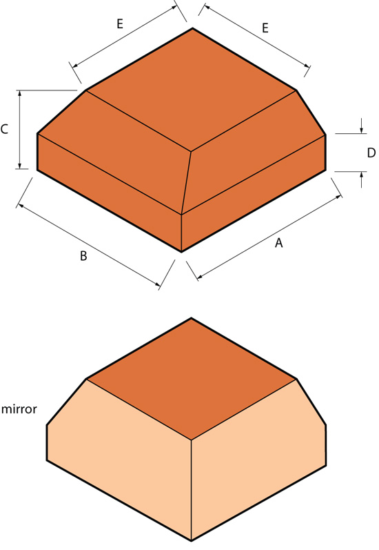 Special Shaped Bricks - AN.7 SINGLE CANT EXTERNAL RETURN