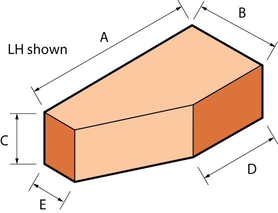 Special Shaped Bricks - BD.2 KING CLOSER (LEFT OR RIGHT HAND)