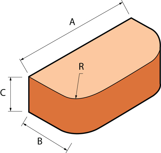 Special Shaped Bricks - BN.2 DOUBLE BULLNOSE