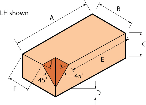 Special Shaped Bricks - PL.5 PLINTH INTERNAL RETURN (SHORT) (LEFT OR RIGHT HAND)