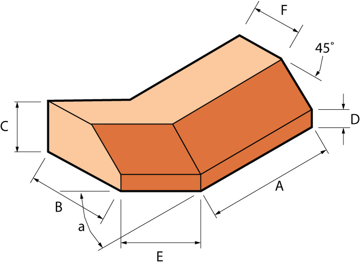 Special Shaped Bricks - PL.8 PLINTH EXTERNAL ANGLE (LEFT OR RIGHT HAND)