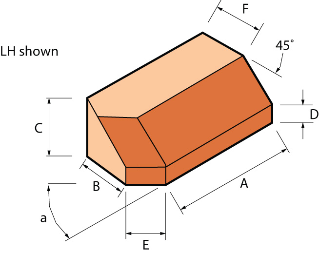 Special Shaped Bricks - PL.8 PLINTH EXTERNAL ANGLE (LEFT OR RIGHT HAND)