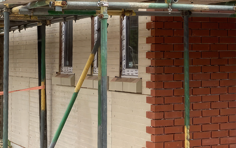 An example of the Apex BrickCutters Brick Slip Cladding System