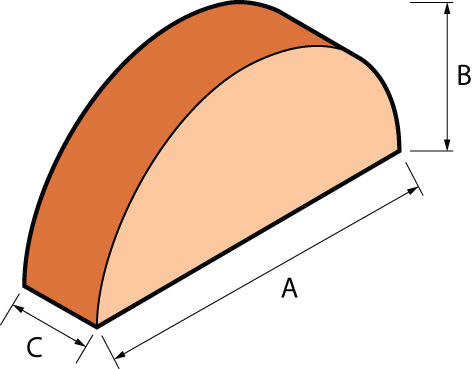 Special Shaped Bricks - CP1.2 HALF ROUND CAPPING
