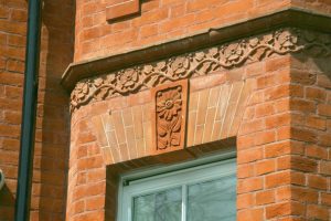 An example of specially shaped bricks, This process is carried out using diamond-tipped blades and clean, fresh water. The bonding process takes place using a two-part epoxy resign, specifically developed for this task.