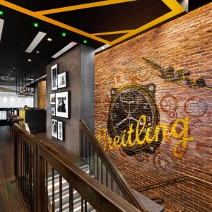 Brick Slips from Apex, used to create the illusion of brick walls in a high-end London boutique store.