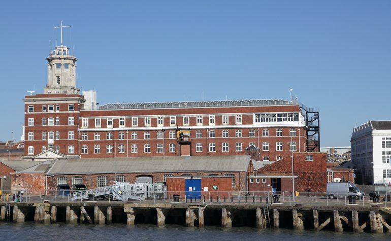 The Semaphore Tower building, Portsmouth Naval Base. With a history stretching back over 500 years, HMNB Portsmouth has a rich history of stunning brick built architecture