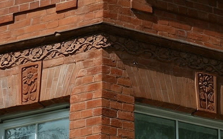 An example of specially shaped bricks, This process is carried out using diamond-tipped blades and clean, fresh water. The bonding process takes place using a two-part epoxy resign, specifically developed for this task.